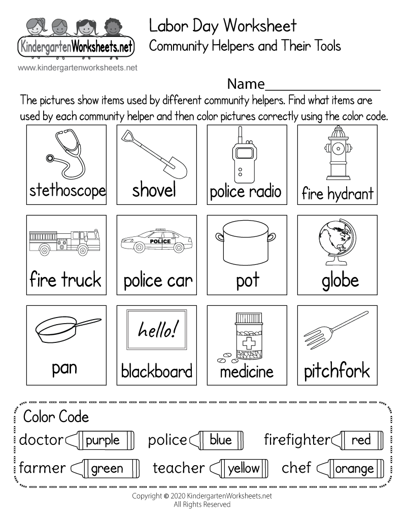Community Helpers And Their Tools Worksheet Free Printable Digital PDF