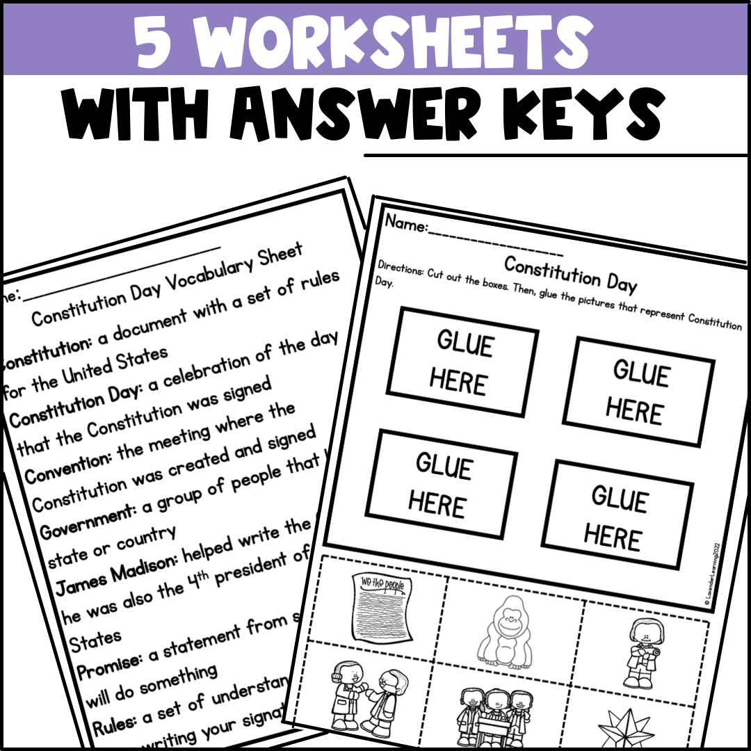 Constitution Day Activities For Kindergarten 1st Grade Worksheet Word Search Made By Teachers