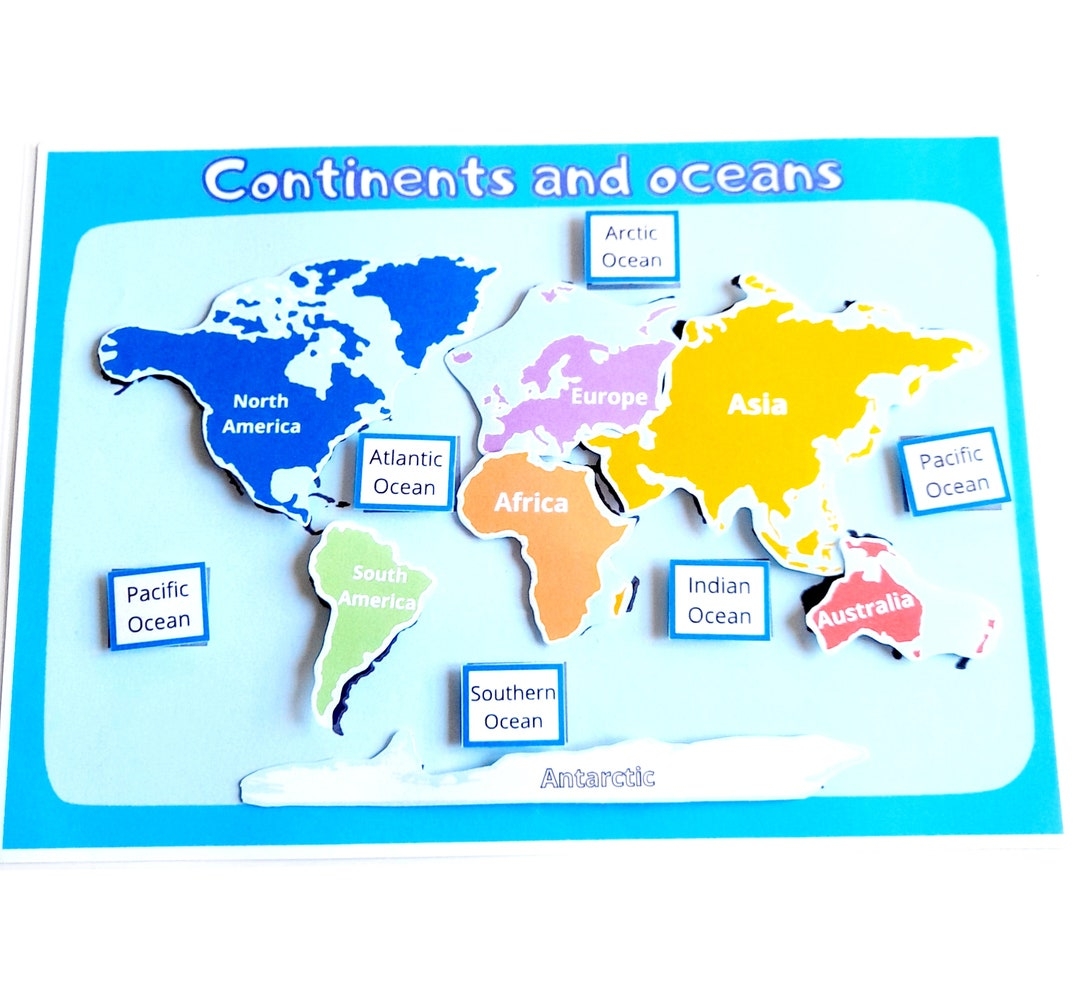 printable oceans and continents worksheet preschool