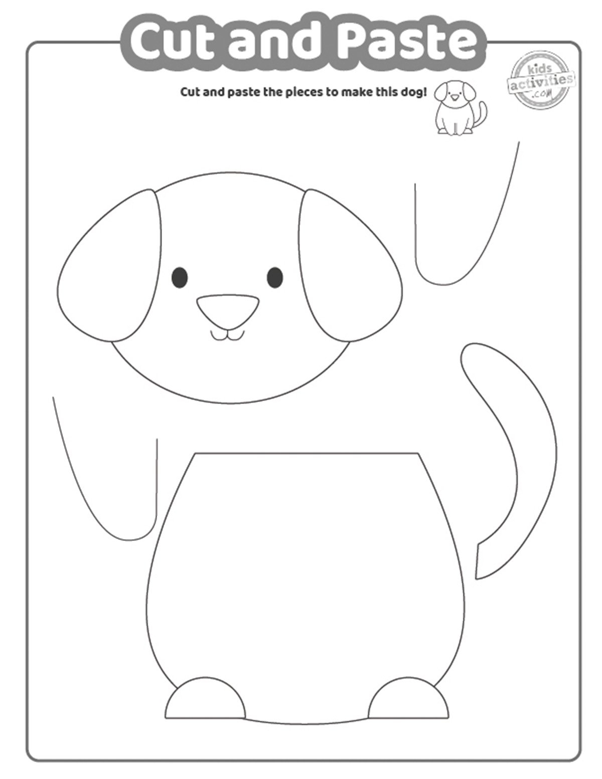 cut and glue worksheets preschool printable
