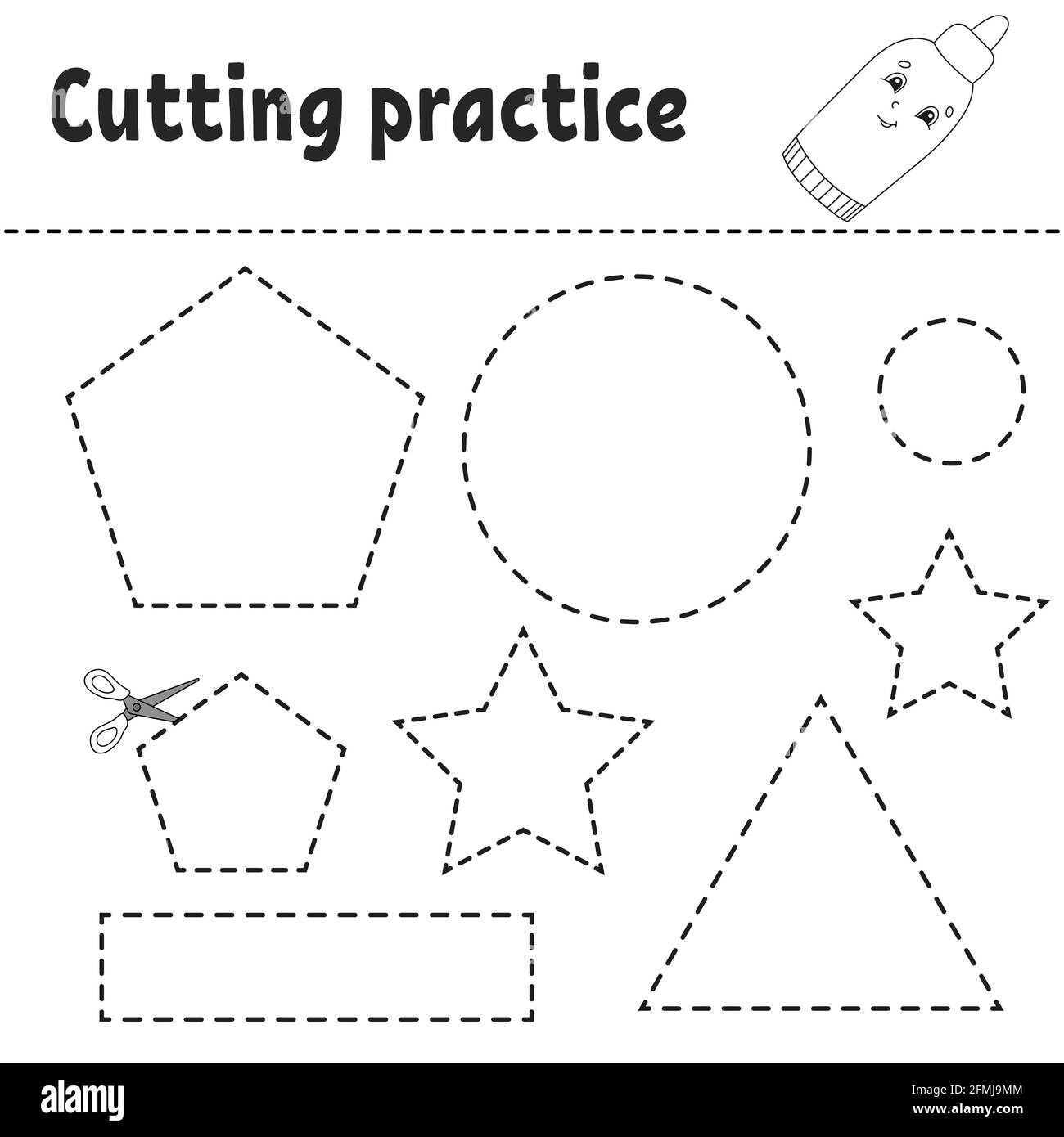 Cutting Practice For Kids Stock Vector Images Page 2 Alamy