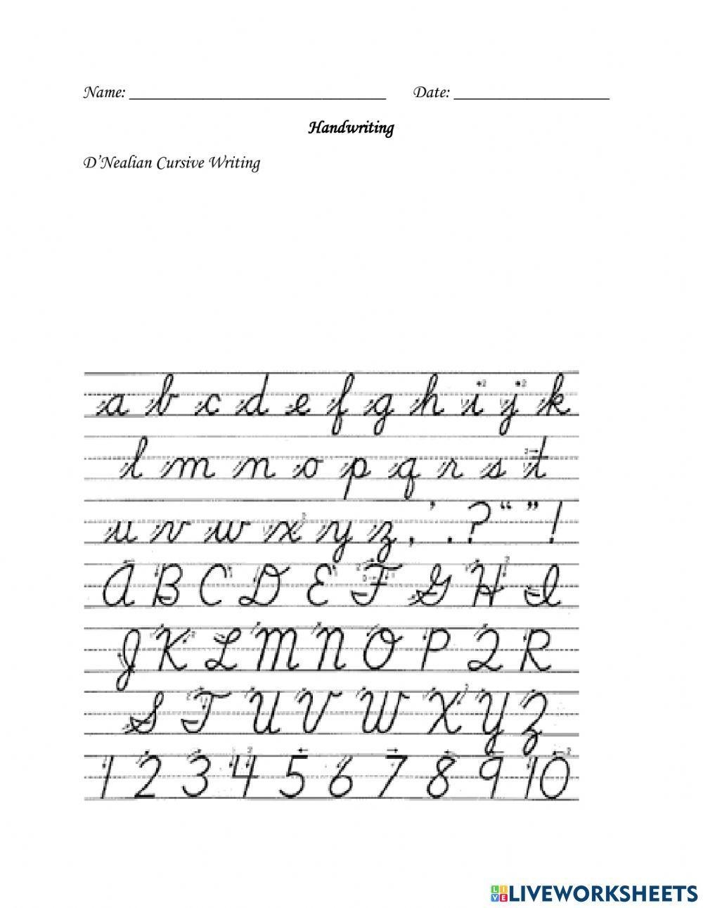 d'nealian alphabet printable worksheets for preschool