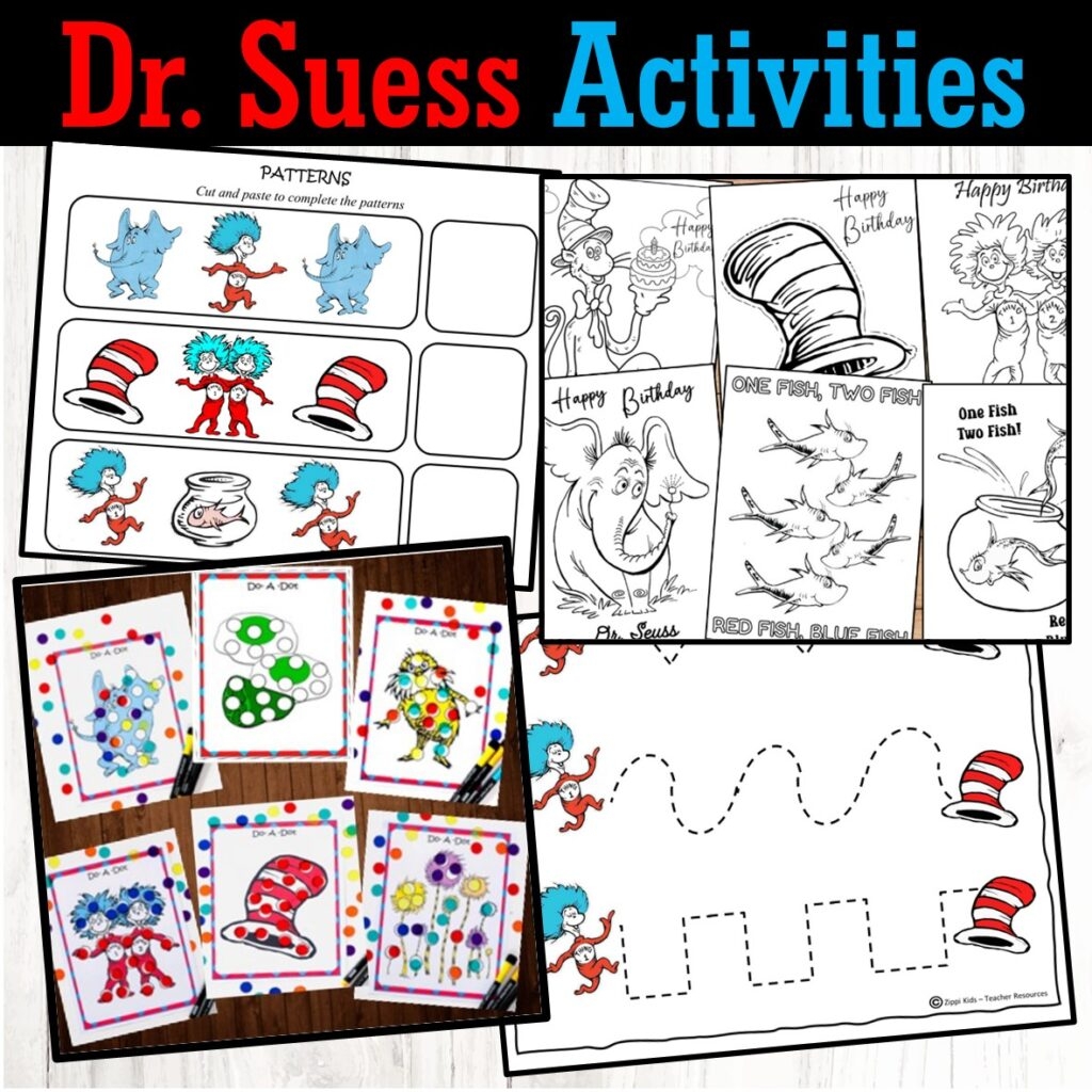 Dr Seuss No Prep Pre k Activities For Read Across America Week Zippi Kids