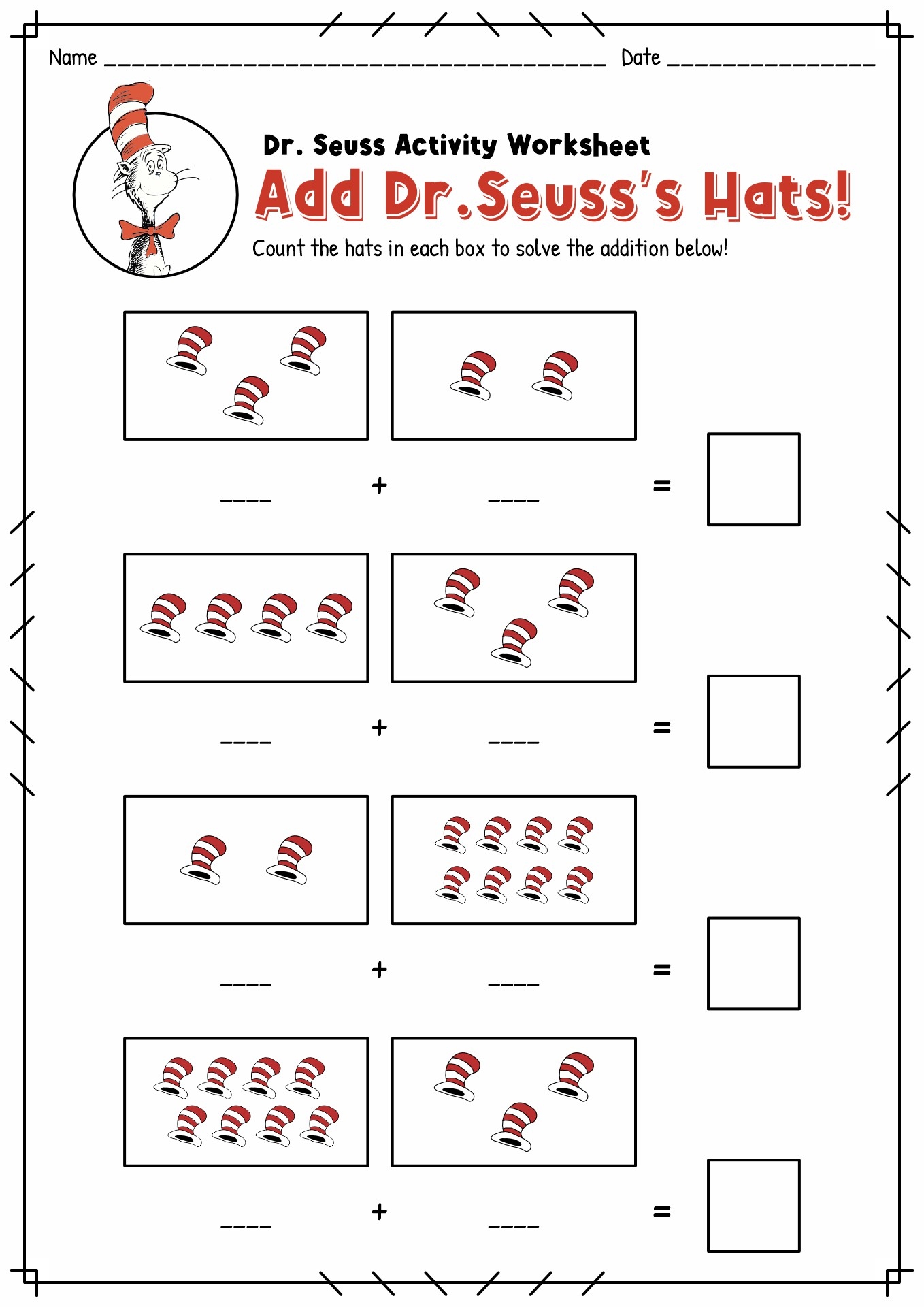 dr seuss free printable worksheets for preschoolers