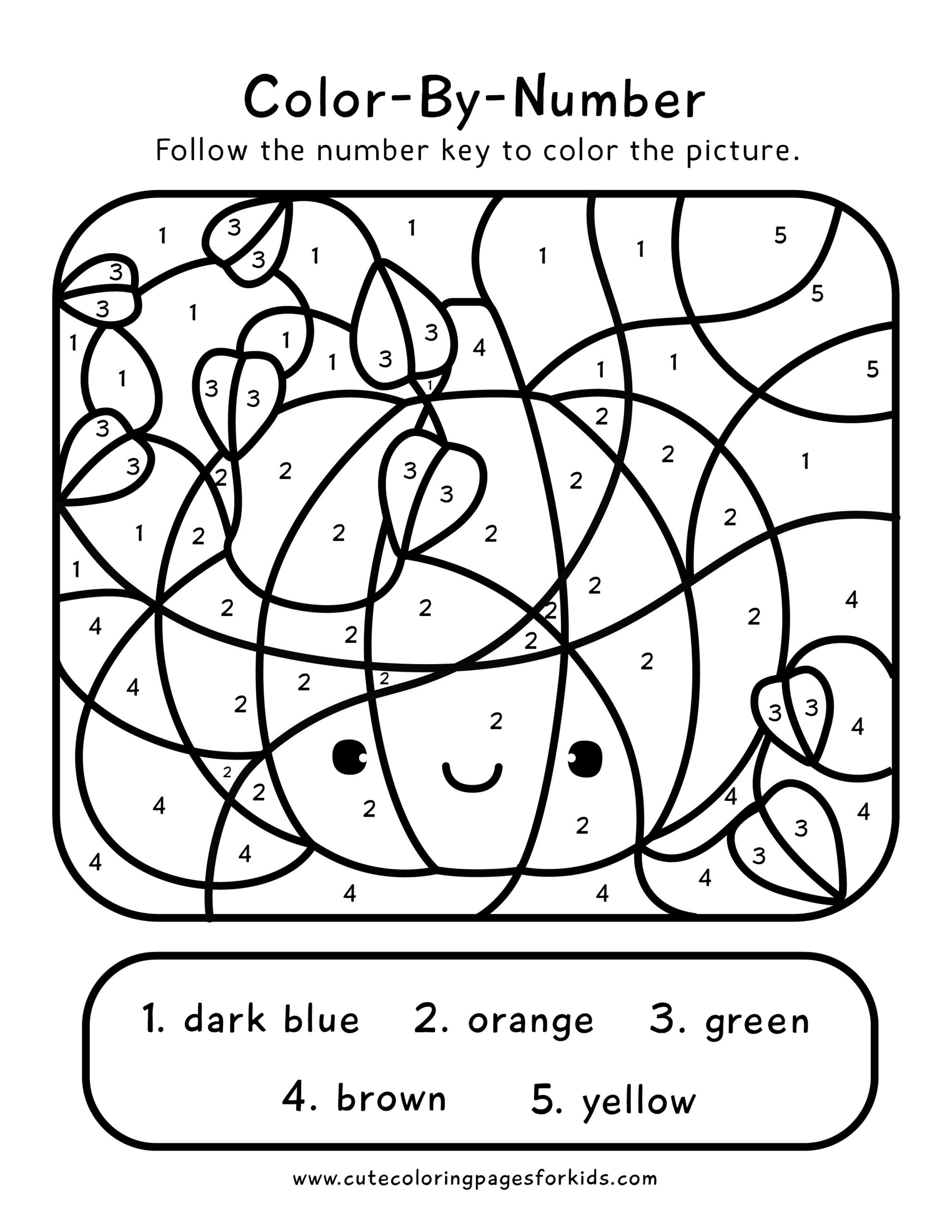 Fall Color By Number Printables For Kids Cute Coloring Pages For Kids