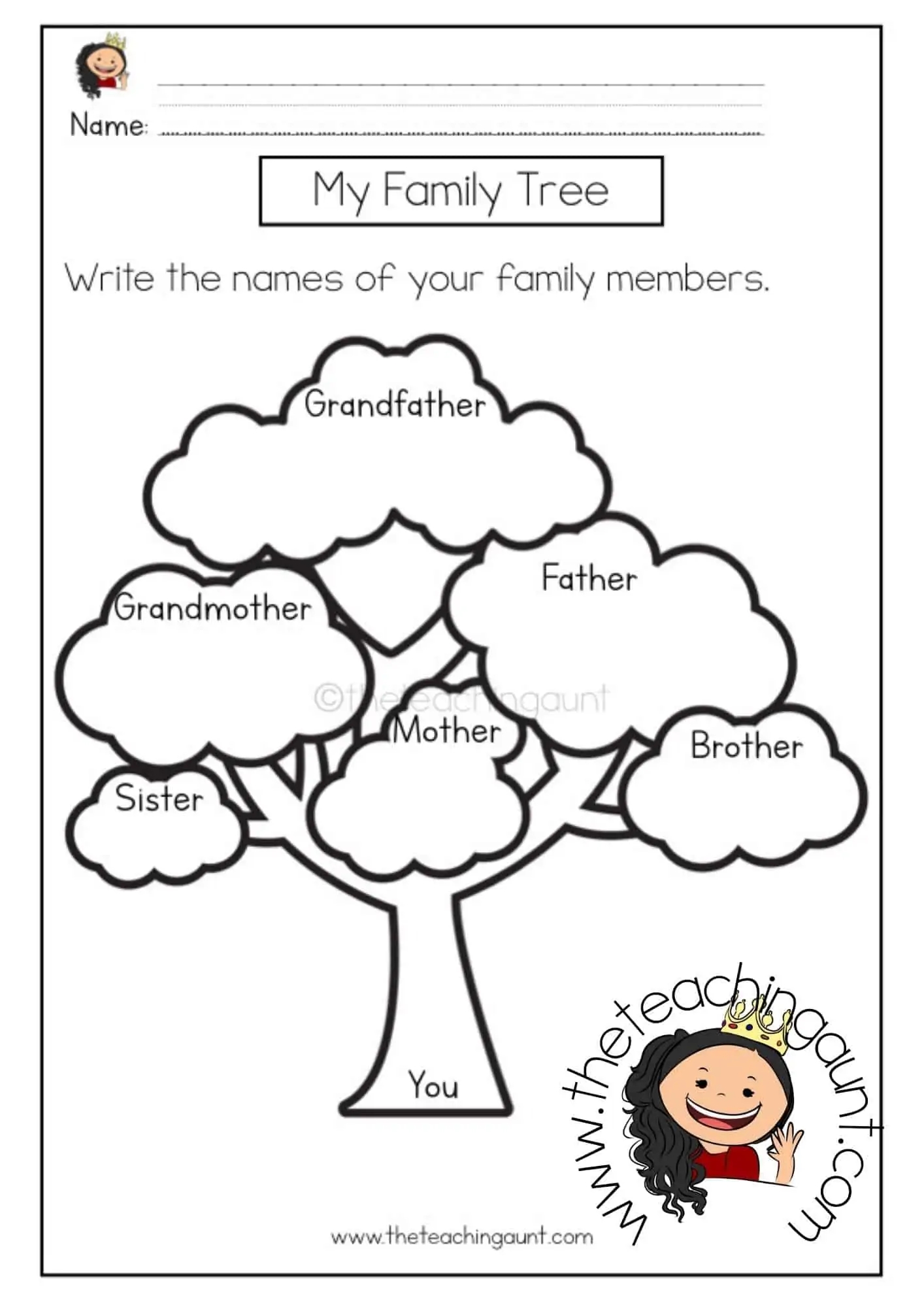 Free Printable Worksheets On Families For Preschool