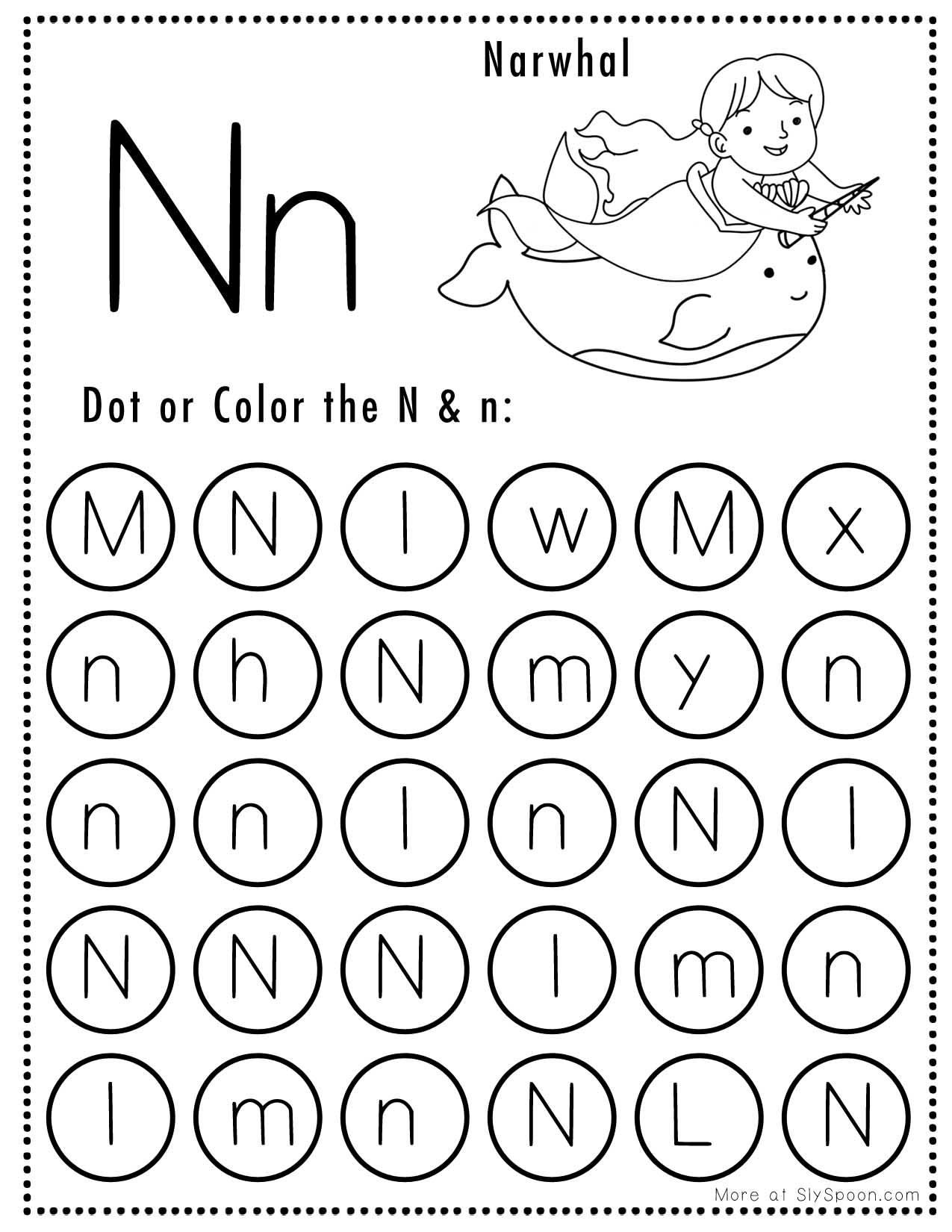 preschool printable writing worksheets letter n
