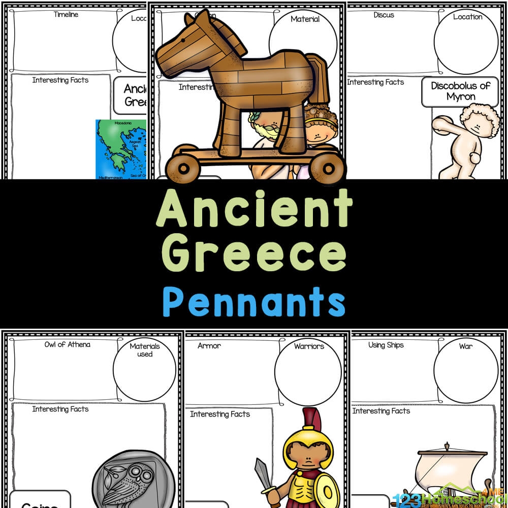 FREE Ancient Greek Civilization Printable Pennants Or Worksheets