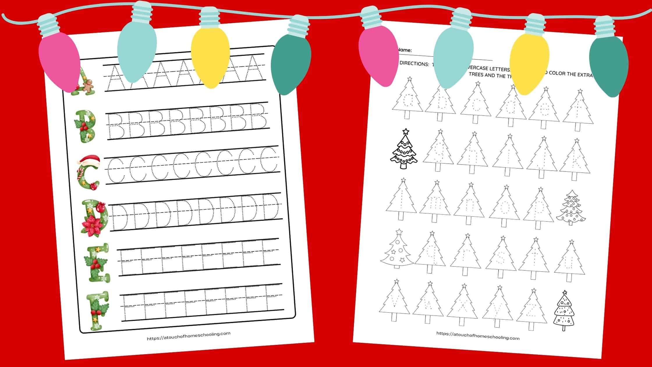 FREE Christmas Alphabet Printable Worksheets For Preschool Kindergarten FREE Christmas Alphabet Printable Worksheets For Preschool Kindergarten