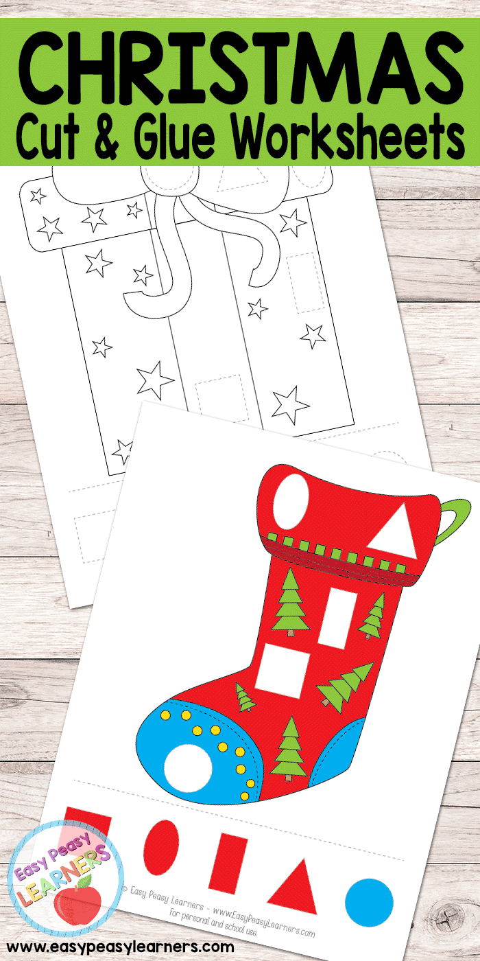 Free Christmas Cut And Glue Worksheets Easy Peasy Learners