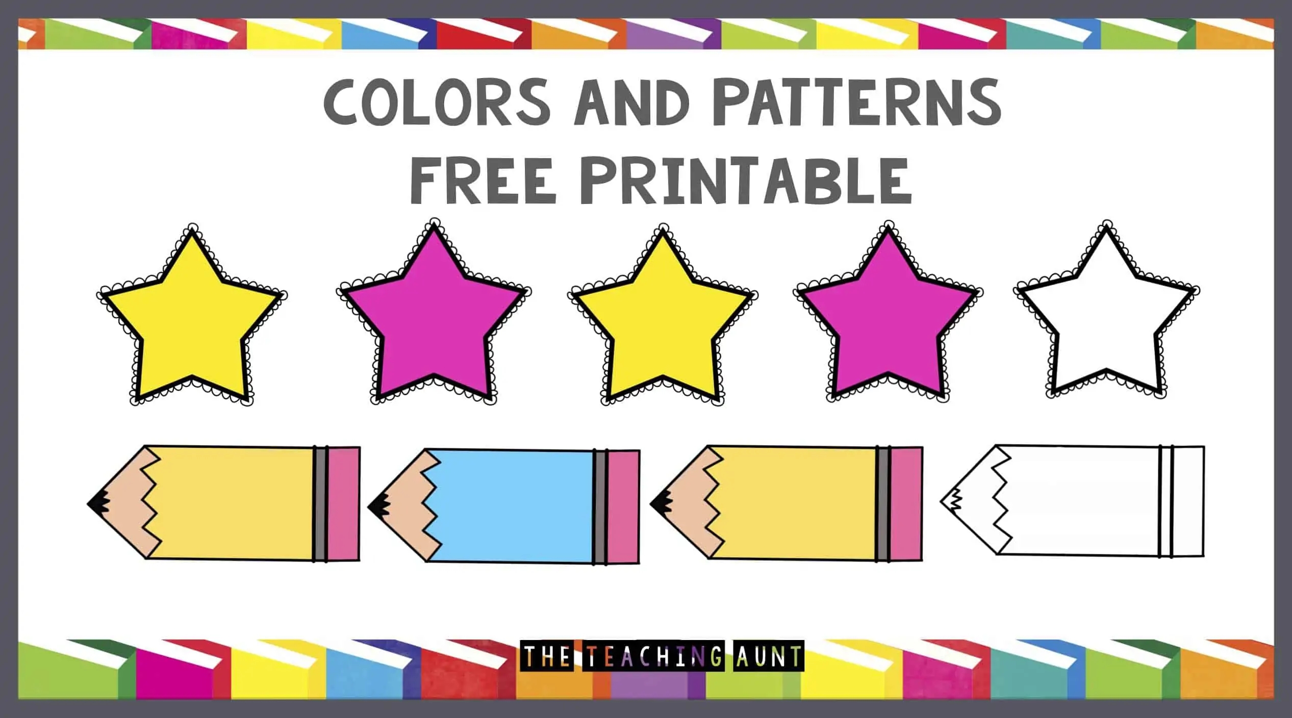 Free Colors And Patterns Worksheets The Teaching Aunt
