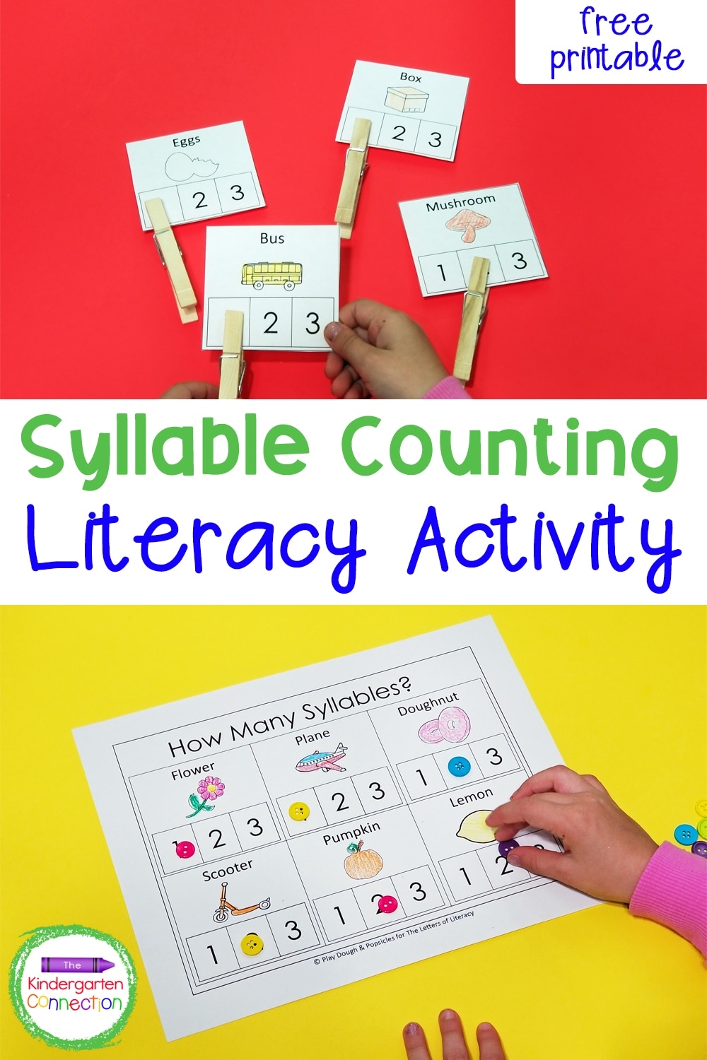 FREE Counting Syllables Printable Activity