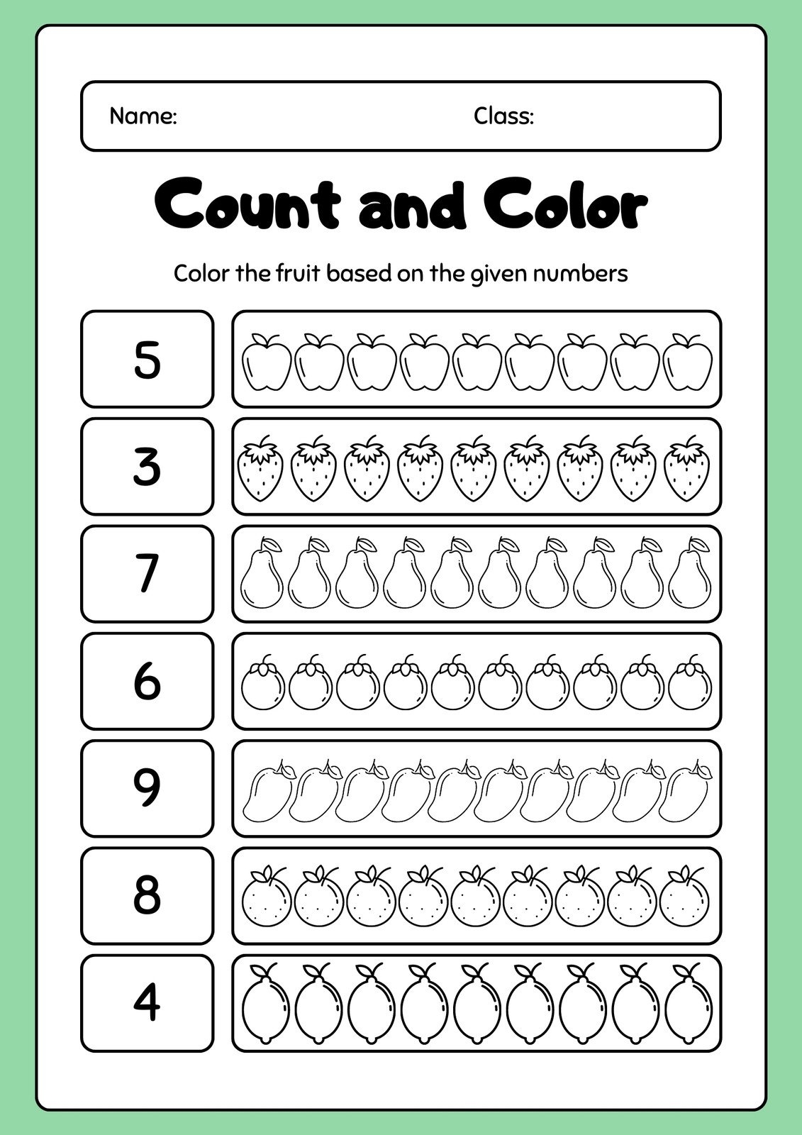 Free Printable Worksheets For Preschool