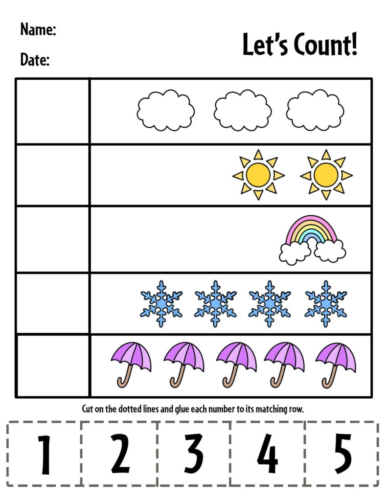 printable preschool worksheets cut and paste