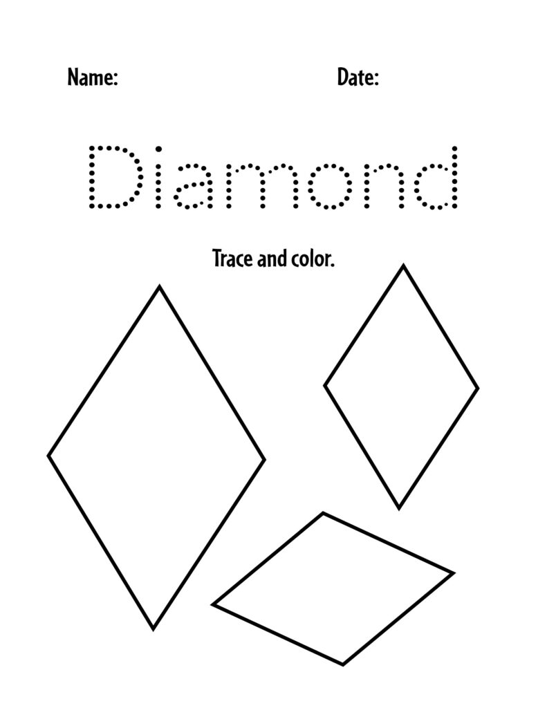 preschool diamond worksheet free printable preschool diamond worksheet free printable