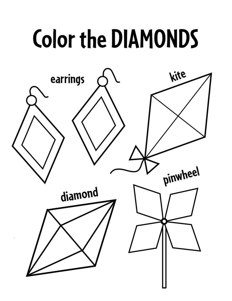 Preschool Diamond Worksheet Free Printable