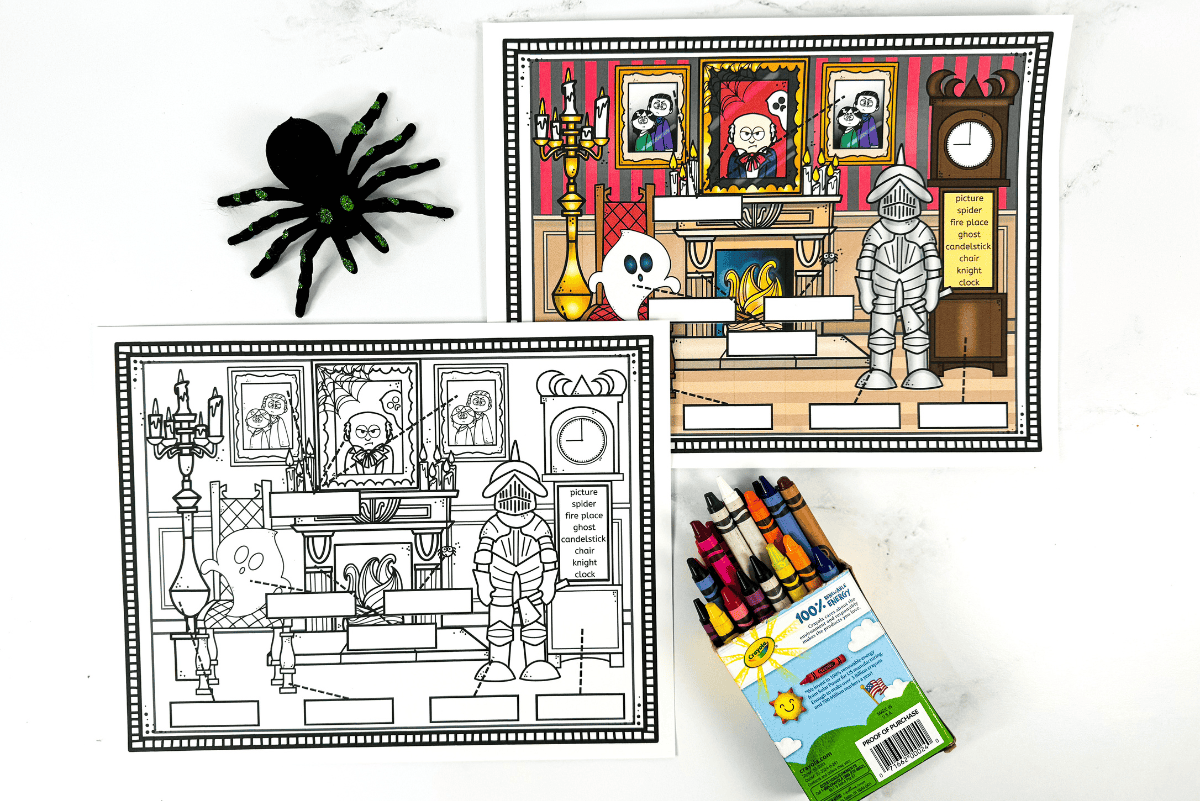 Free Label The Haunted House Worksheet