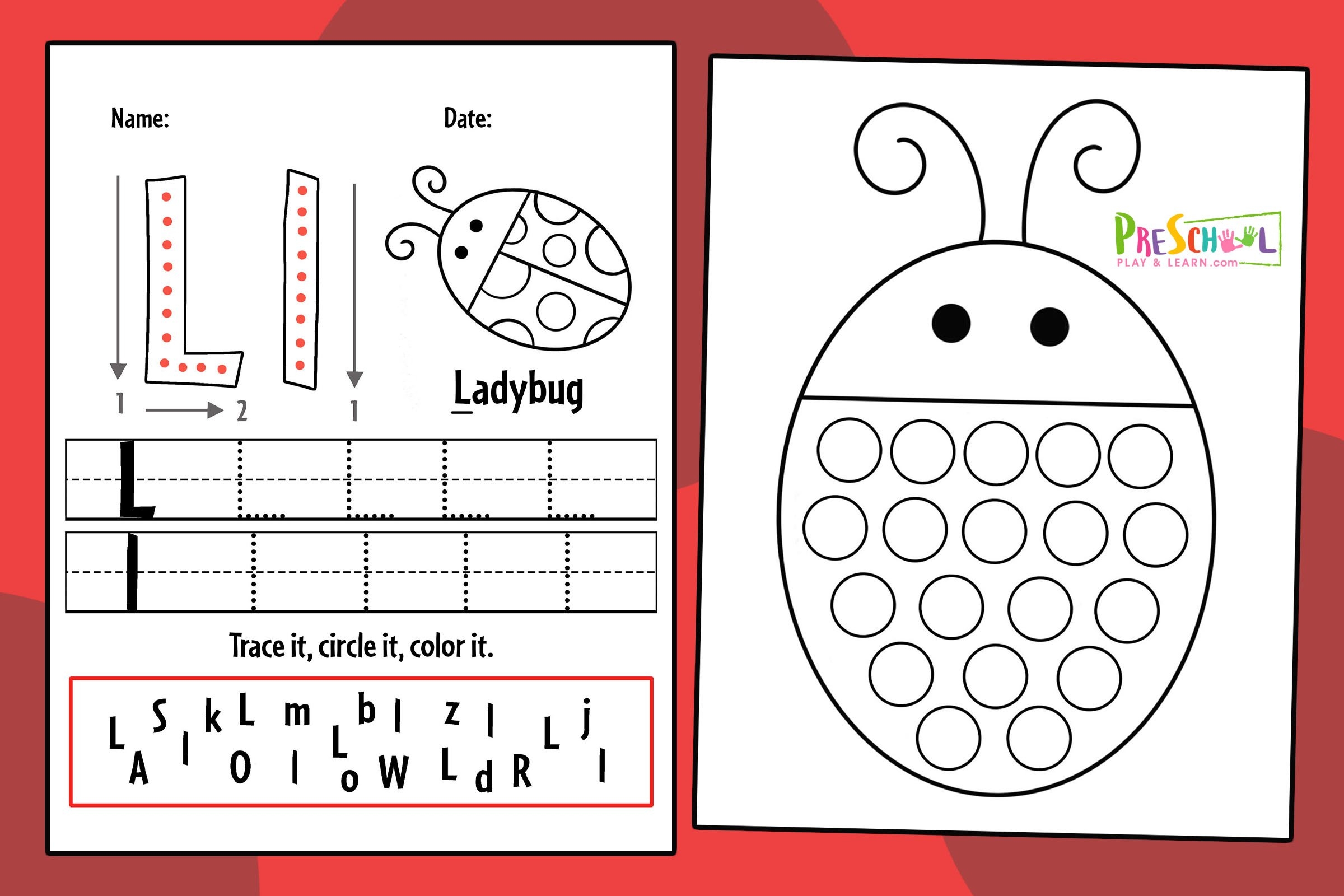 Printable Ladybug Math Worksheets Preschoolers