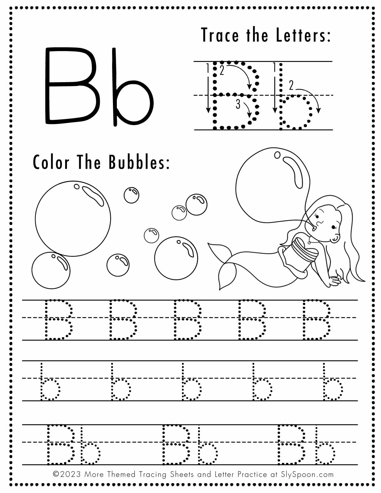 printable b worksheets for preschool
