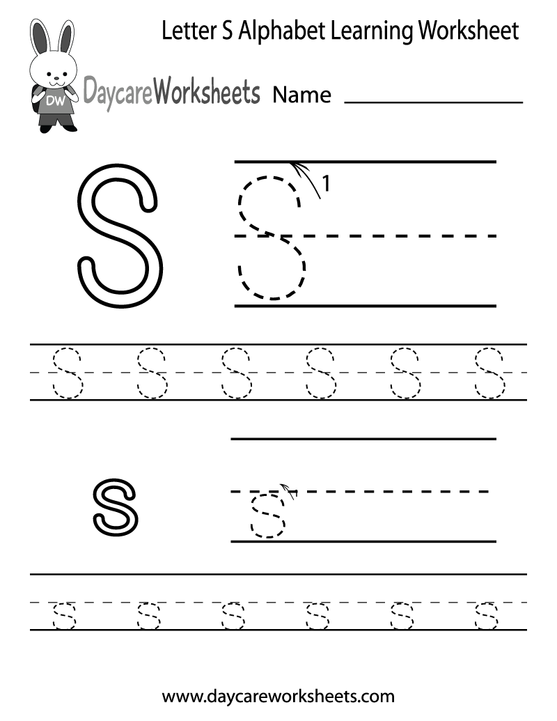 letter s printable worksheets preschool
