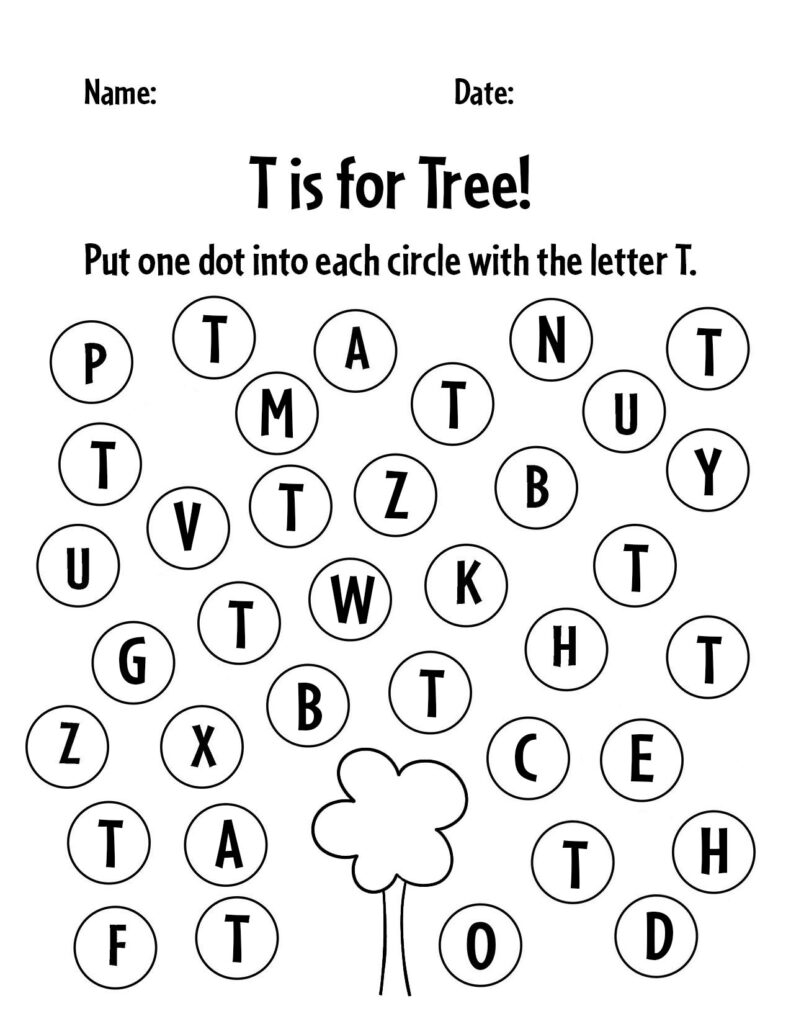 FREE Letter T Worksheets For Preschool The Hollydog Blog