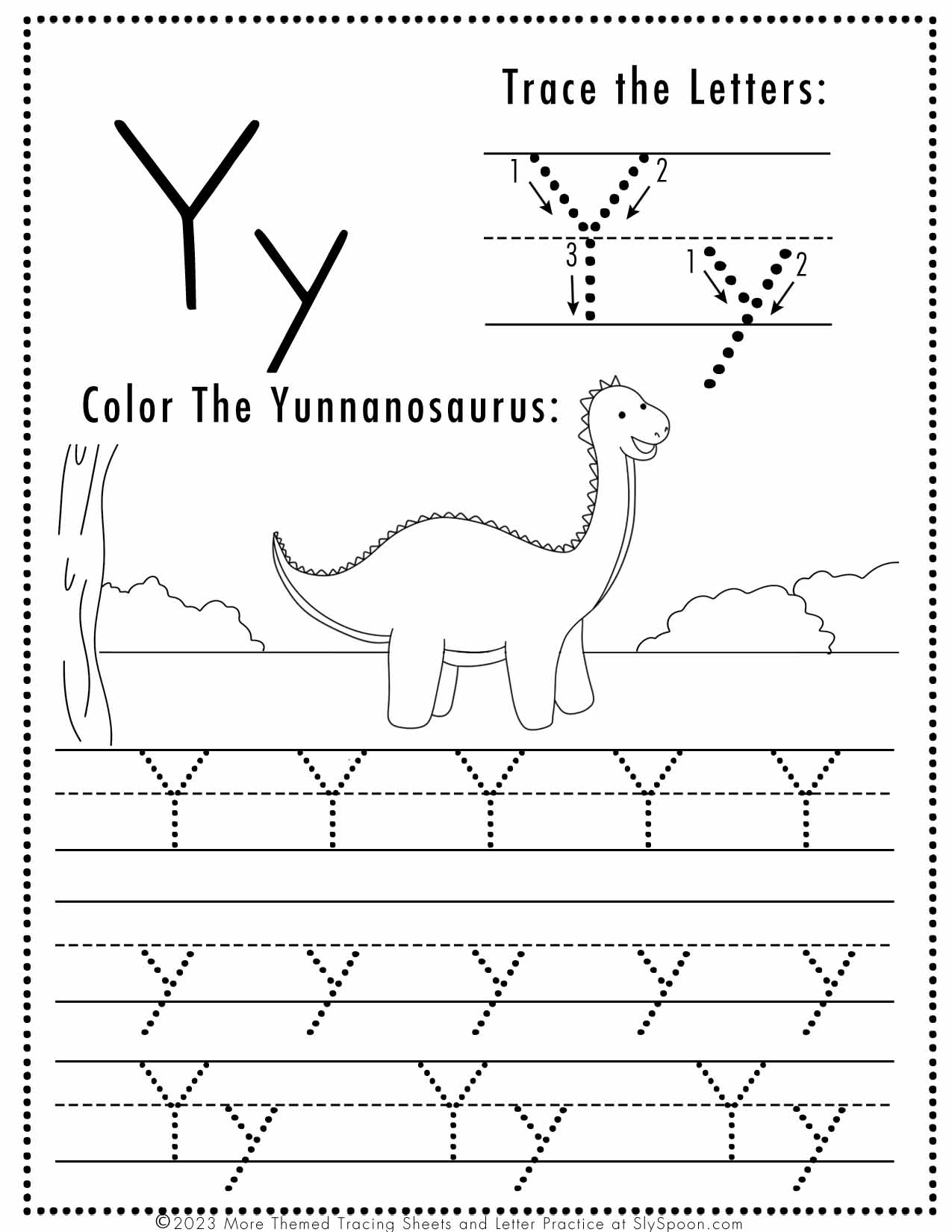 free printable letter y worksheets for preschoolers