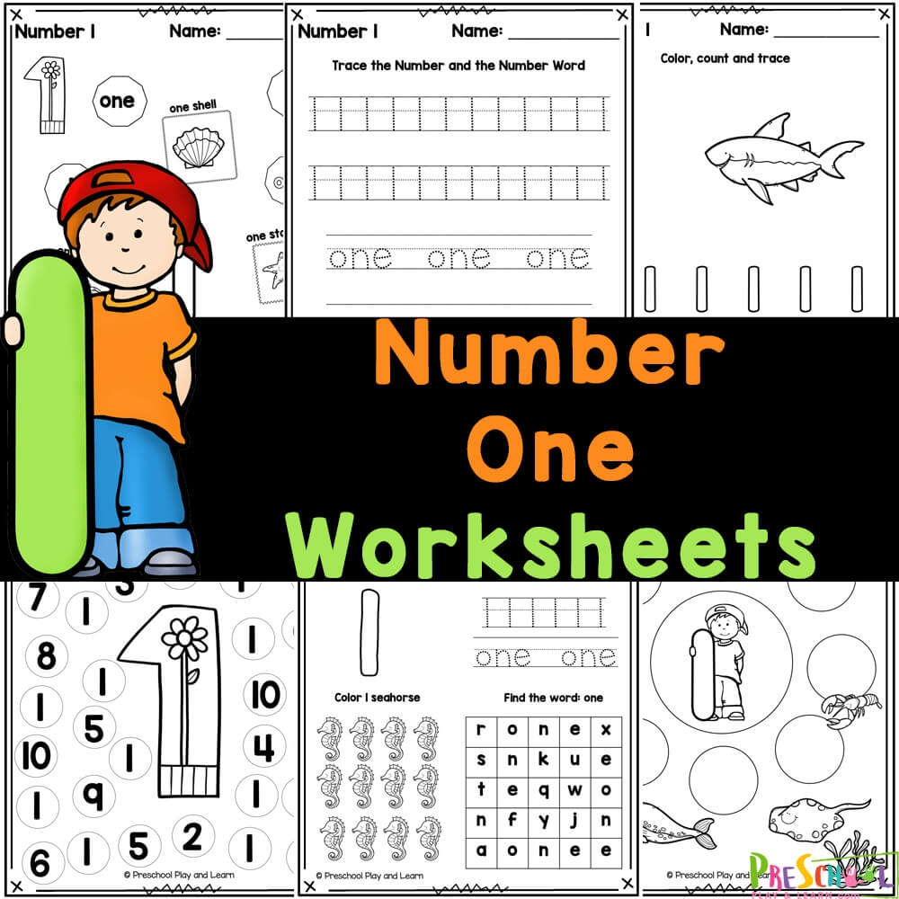 printable lnumber 1 worksheets for preschoolers