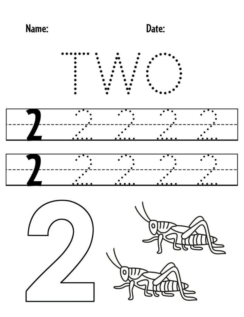 FREE Number 2 Worksheets For Preschool The Hollydog Blog