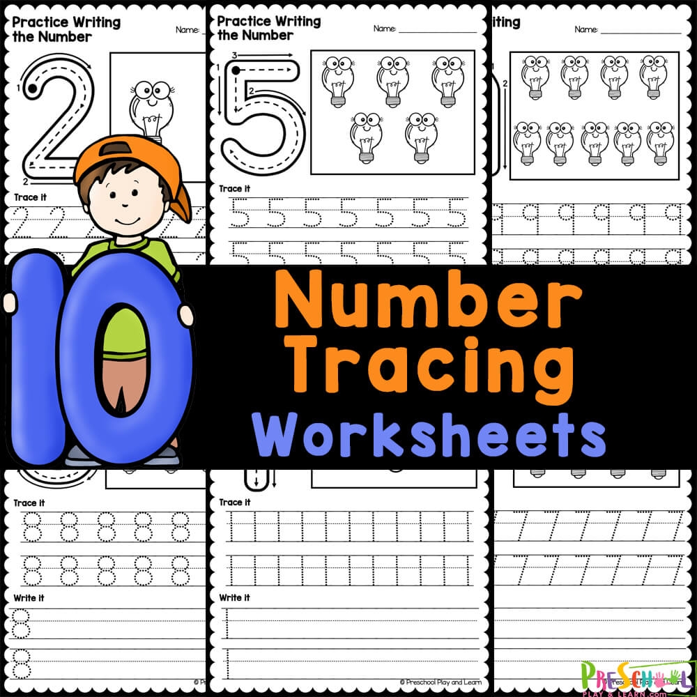  FREE Number Tracing Worksheets 1 10 Pdf For Preschool