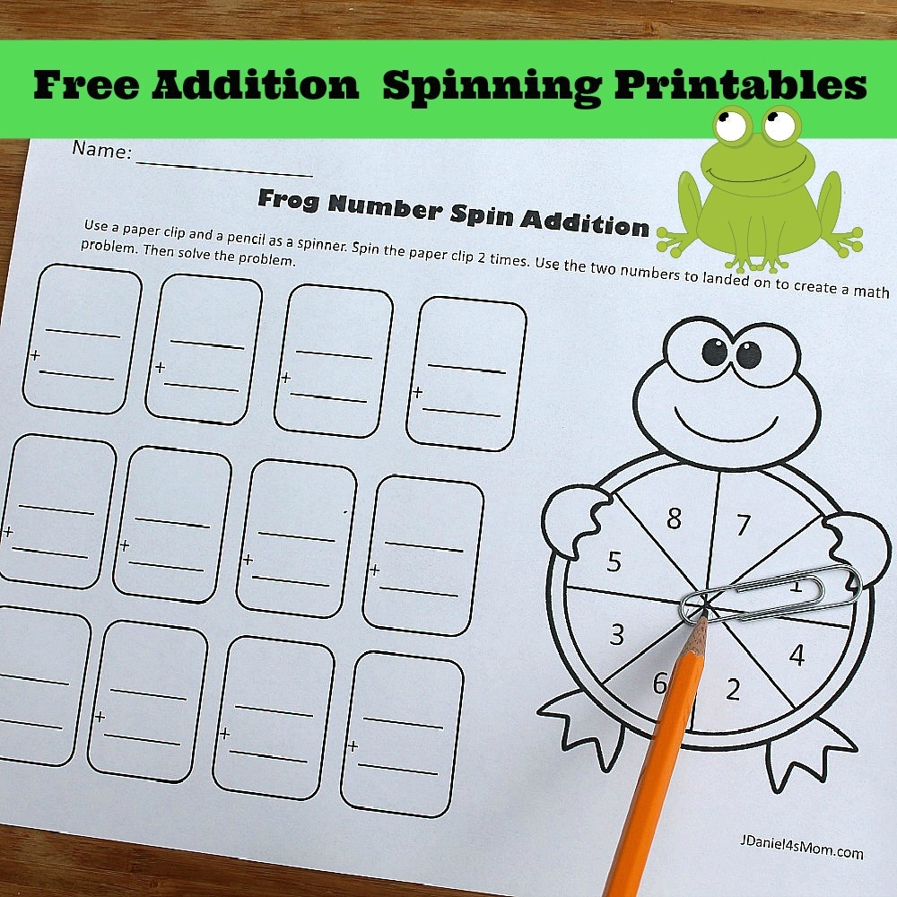 Free One Digit Addition Spinning Printables