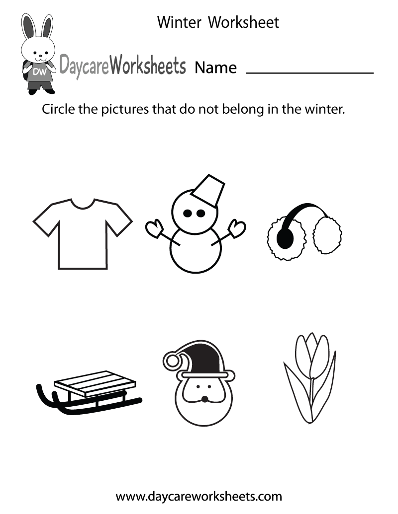 free printable preschool worksheets winter