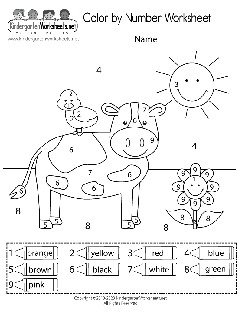 Free Printable Color By Number Worksheets For Preschoolers