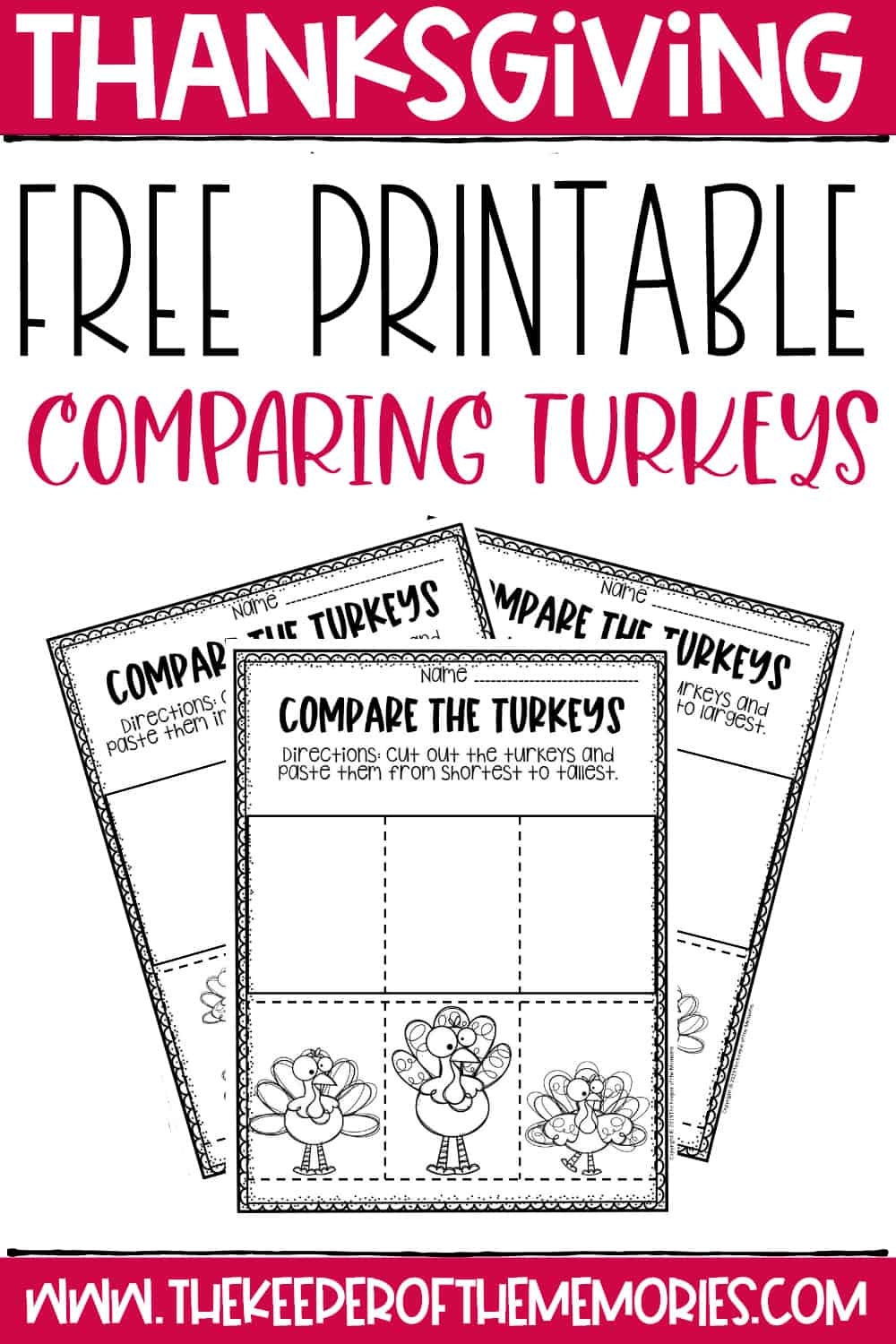 Preschool Worksheets Free Printables Thanksgiving Similarities And Differences