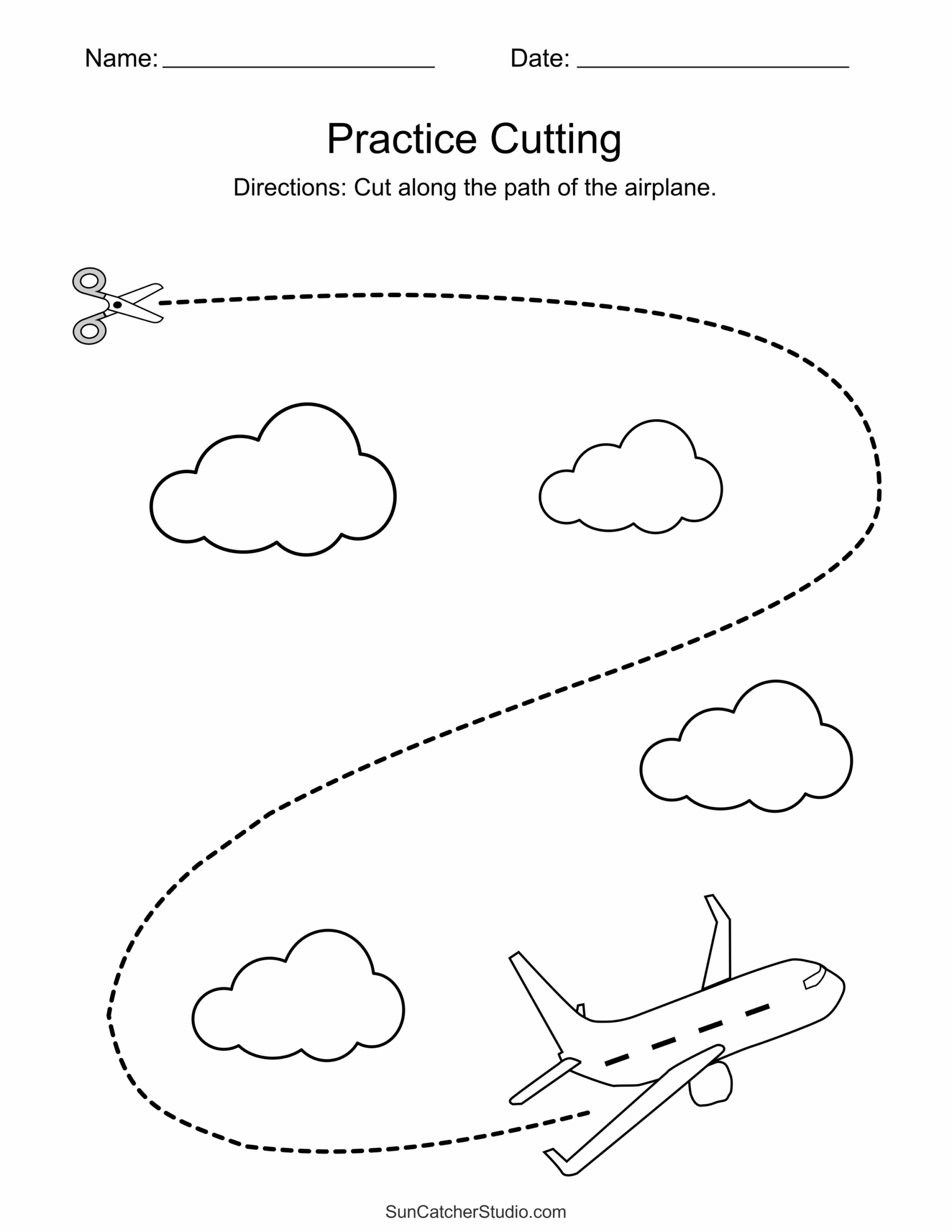 Free Preschool Math Cutting Worksheets Printable