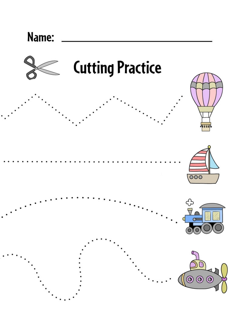 Printable Cutting Worksheets For Preschool