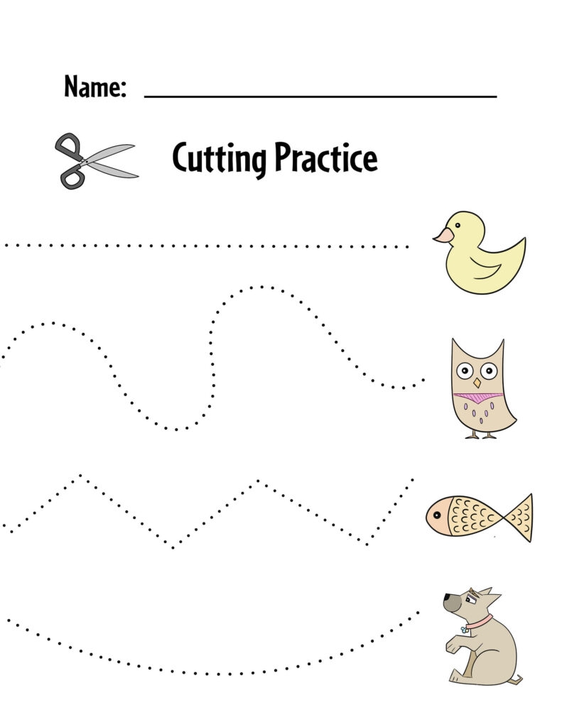 Easy Preschool Cutting Worksheet Printables