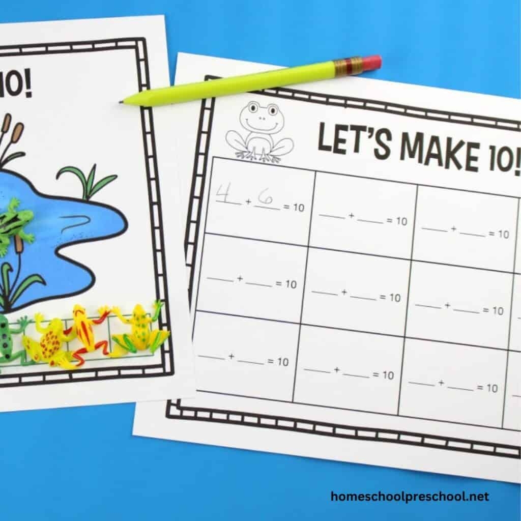Free Printable Frog Math Game For Preschool Counting Addition