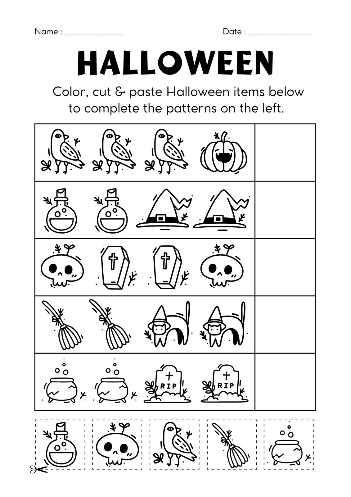 Free Printable Halloween Worksheet Templates To Edit Canva