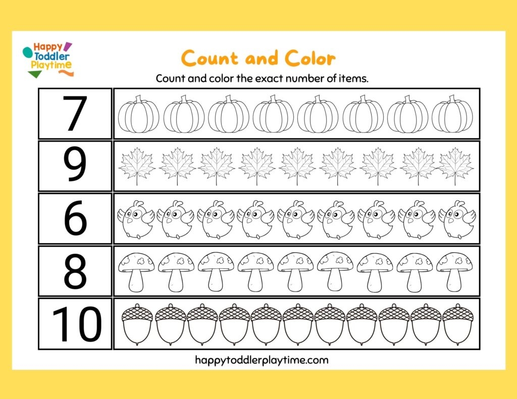 Free Printable Kindergarten Counting Worksheets Happy Toddler Playtime