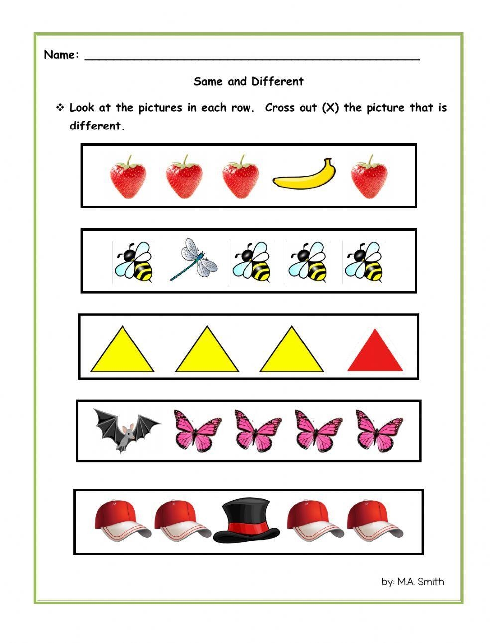 Free Printable Kindergarten Worksheets Match Same Objects 5 Worksheets Library