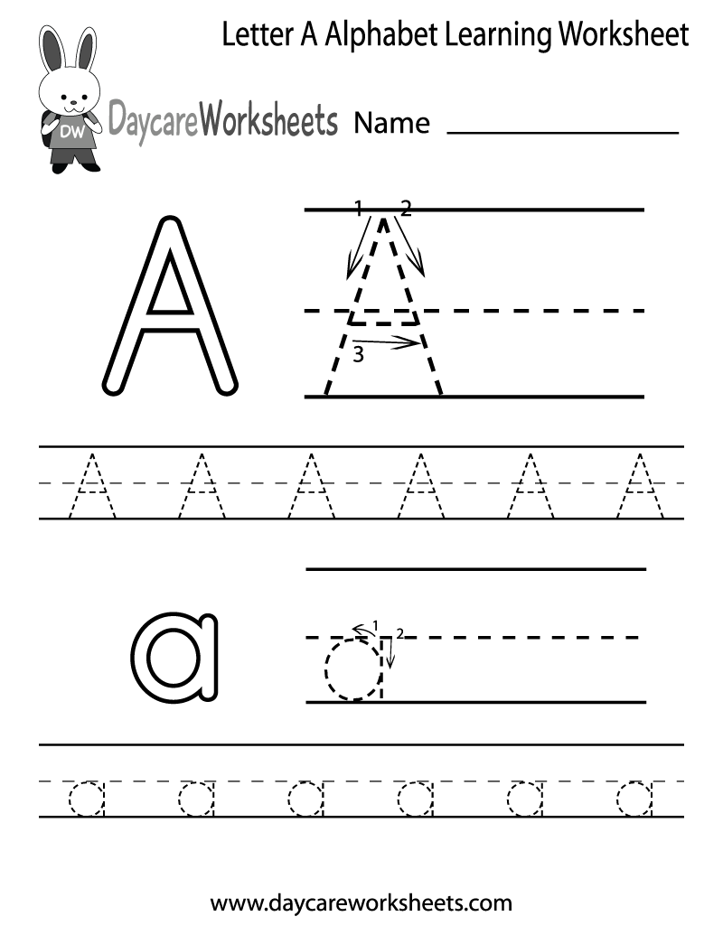 letter a worksheet preschool printable