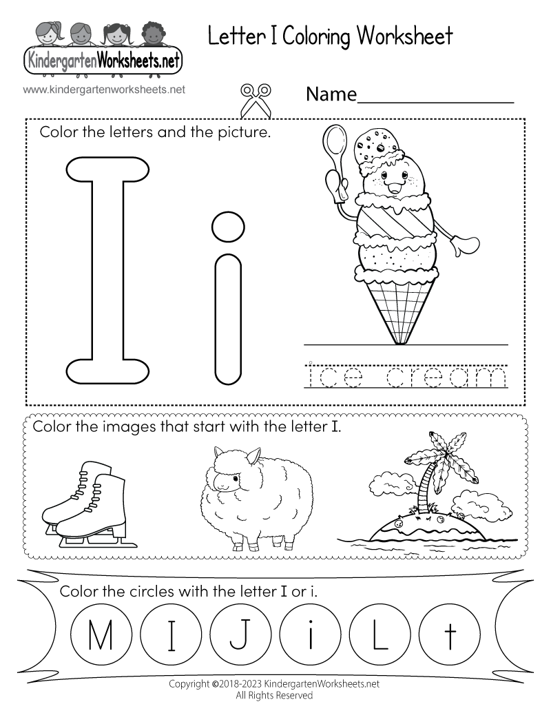 letter i printable preschool worksheets