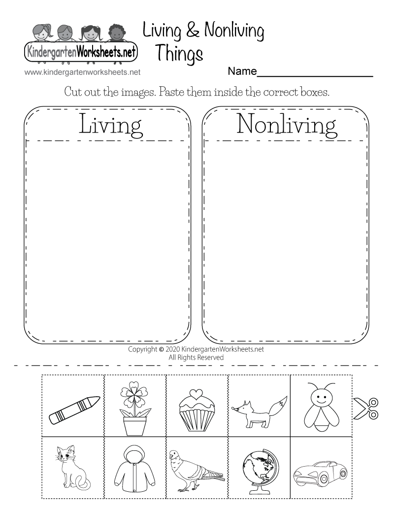 Printable Preschool Worksheet Living Nonliving