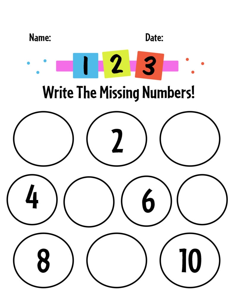 preschool worksheets imssing numbers printable