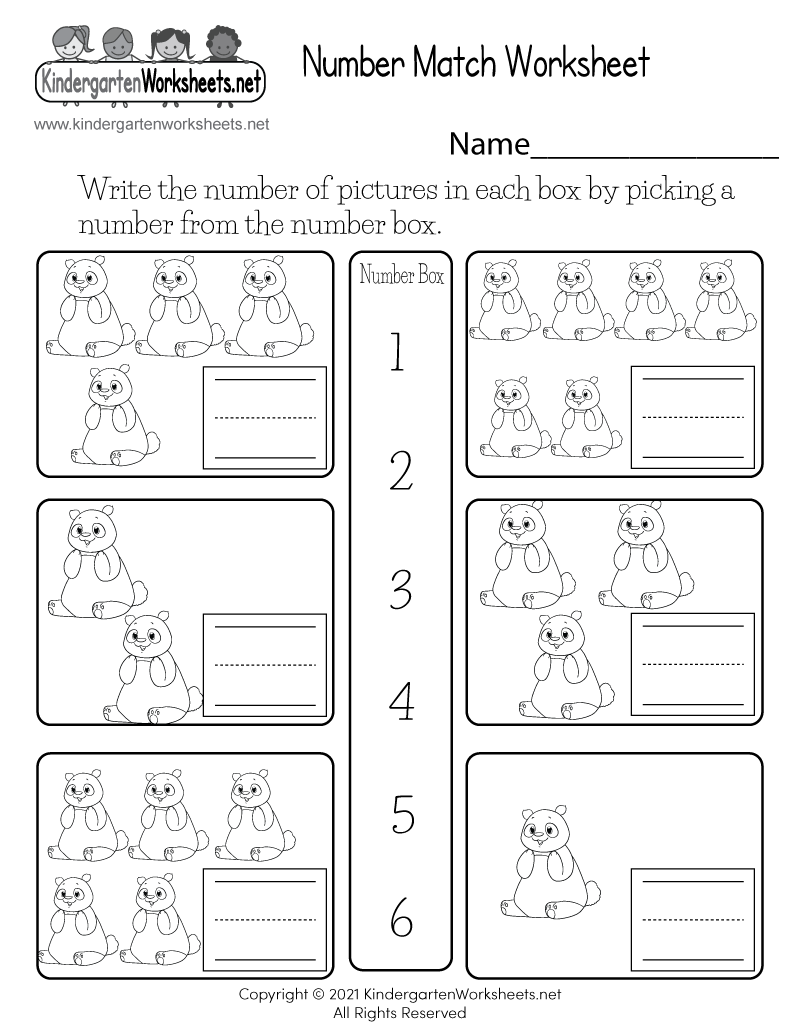 Free Printable Number Match Worksheet