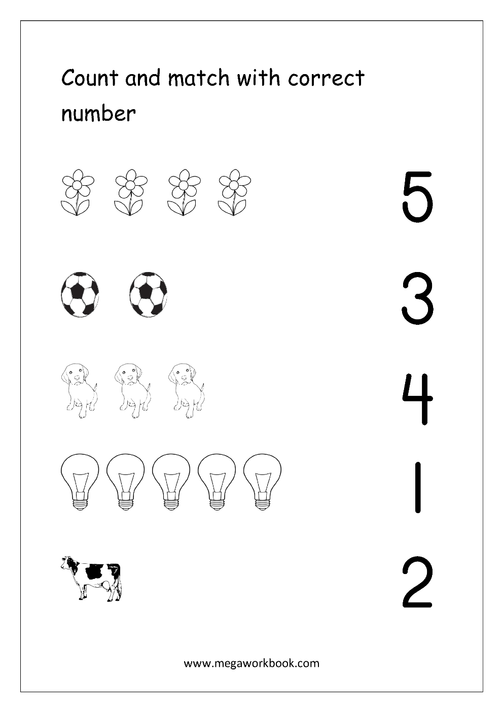 Free Printable Number Matching Worksheets For Kindergarten And Preschool Count And Match 1 10 MegaWorkbook Free Printable Number Matching Worksheets For Kindergarten And Preschool Count And Match 1 10 MegaWorkbook