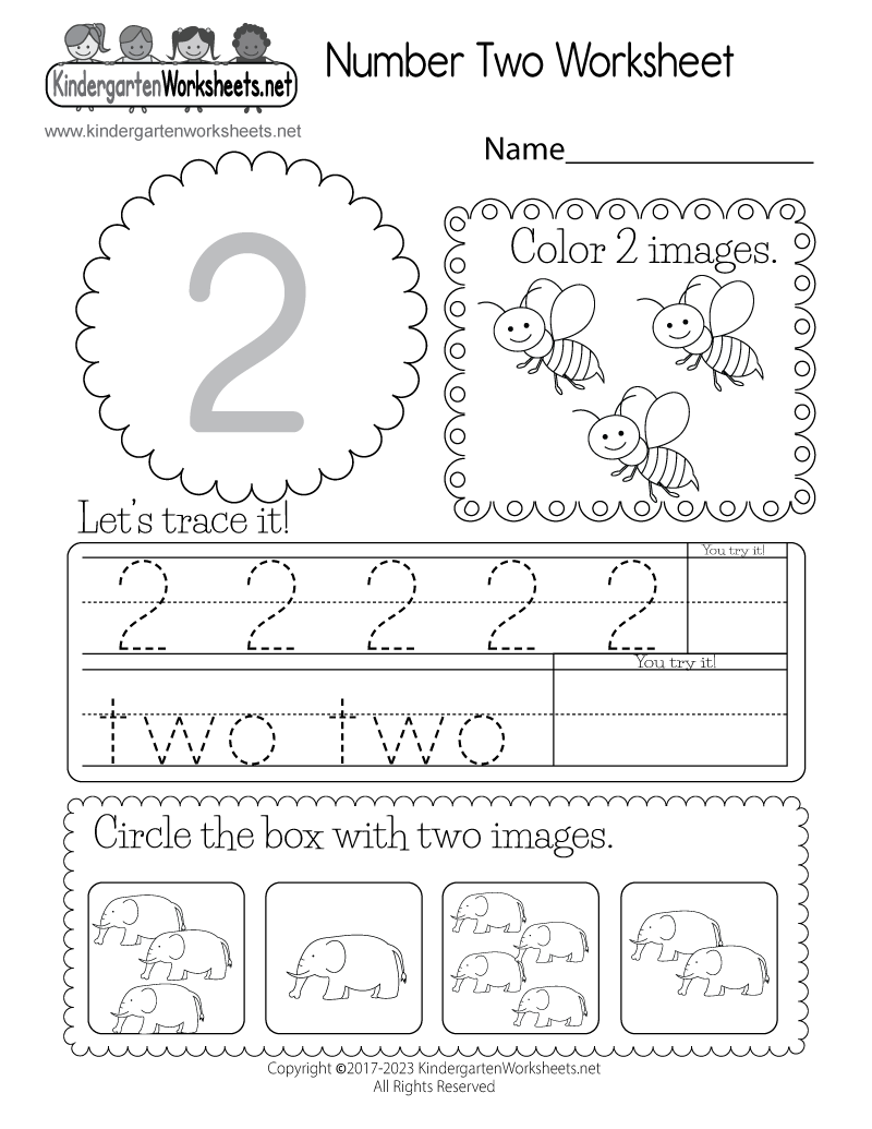 Printable Number 2 Worksheets For Preschoolers