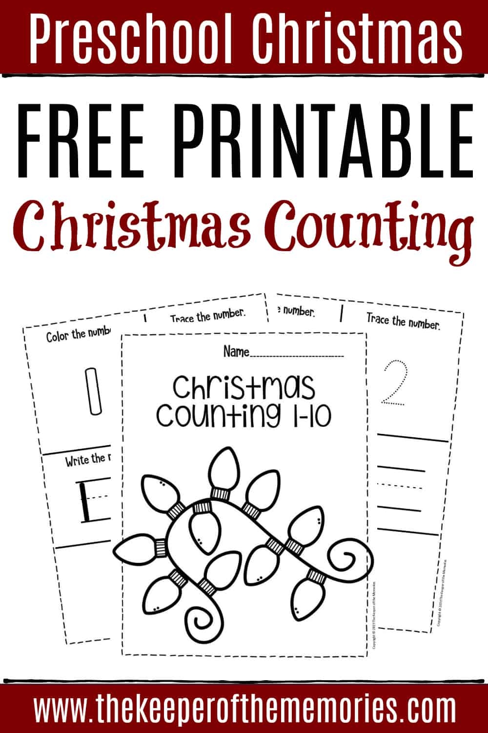 Free Printable Numbers Christmas Preschool Worksheets