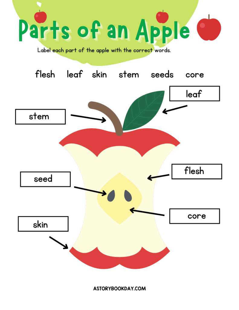 Preschool Printable Apple Label Worksheet
