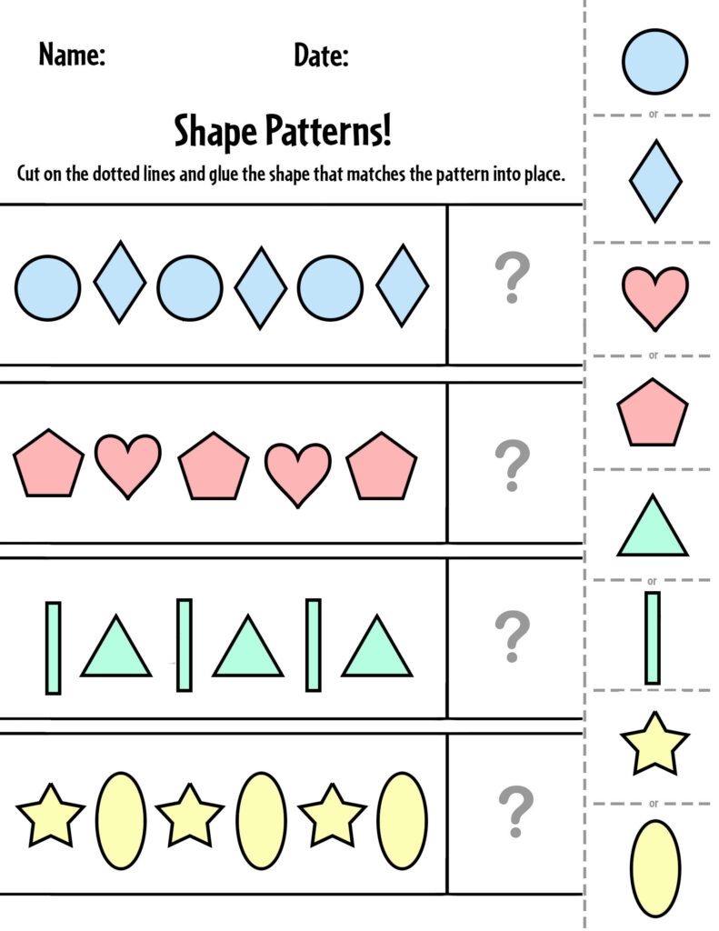 Free Printable Pattern Worksheets For Preschool The Hollydog Blog